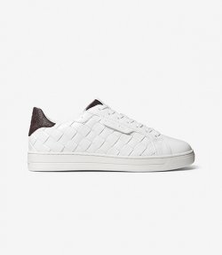 Keating Lace Up Woven White Brown Sneaker