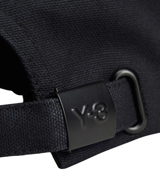 Y-3 White Logo Black Cap
