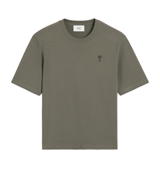 Taupe Cotton Tonal Ami De Coeur T-Shirt