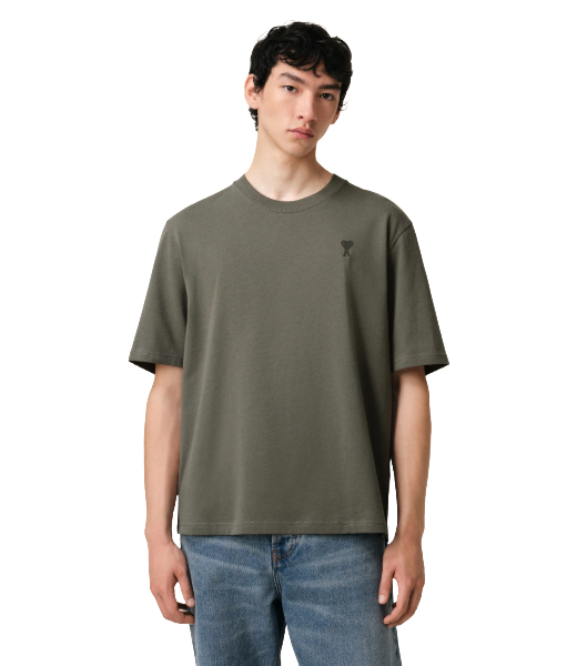 Taupe Cotton Tonal Ami De Coeur T-Shirt