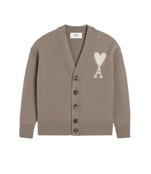 Taupe Ami De Coeur Wool Merino Cardigan