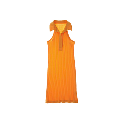 Ribbed Polo Apricot Tank Dress