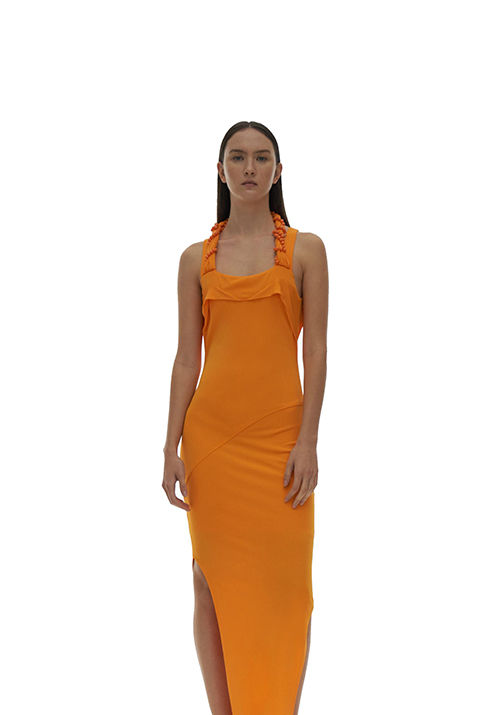 Twisted Jersey Apricot Dress