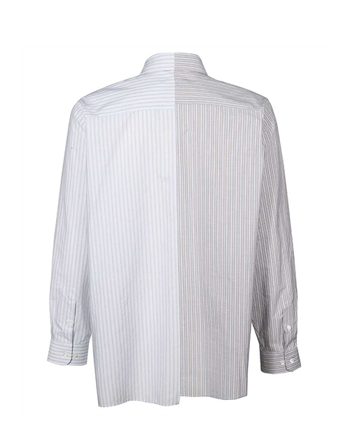 Grey Light Blue Striped Shirt