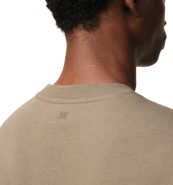 Taupe Beige Small Tonal Embossed Ami De Coeur T-Shirt Jersey