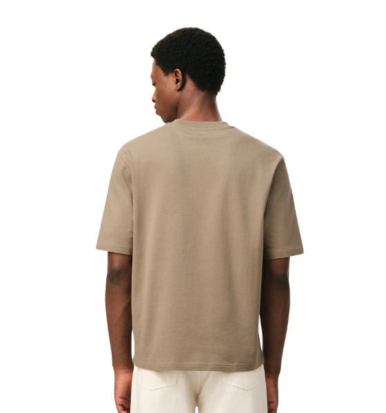 Taupe Beige Small Tonal Embossed Ami De Coeur T-Shirt Jersey