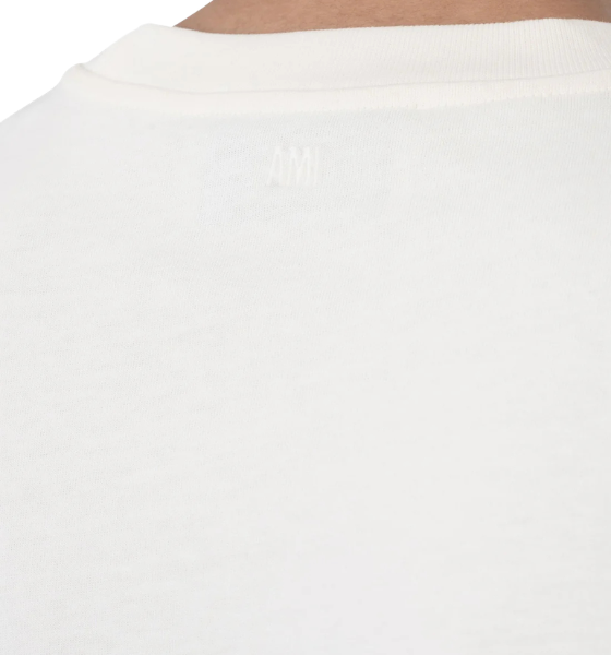 White Cream Small Tonal Embossed Ami De Coeur T-Shirt Jersey