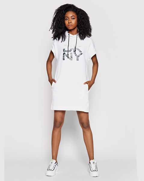 Sport White Logo Hooded Sweatdress