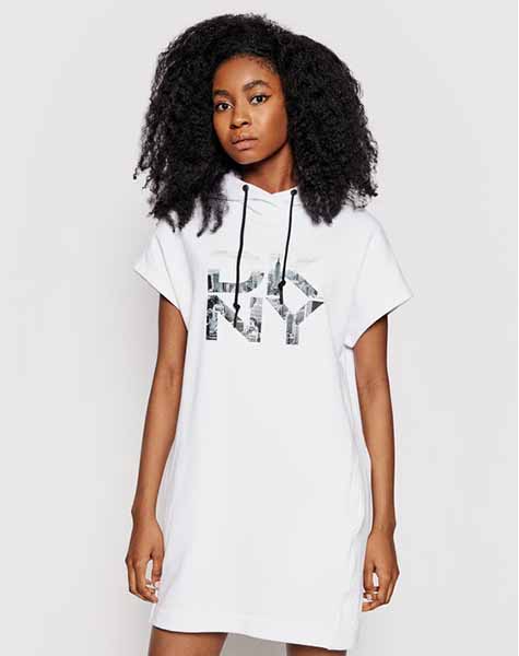 Sport White Logo Hooded Sweatdress