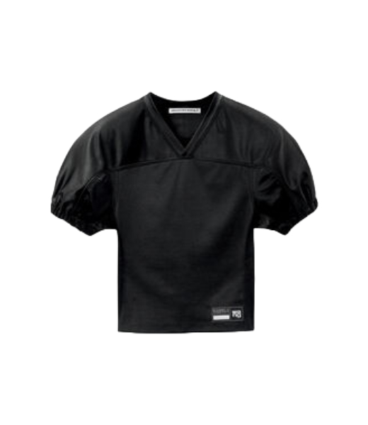 Fitted Shortsleeve Football Jersey Black Top
