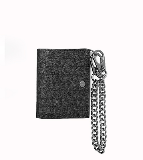 Black Logo Chain Wallet