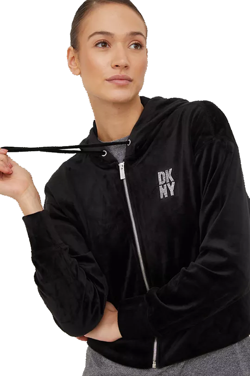 Strass Logo Black Velvet Jacket