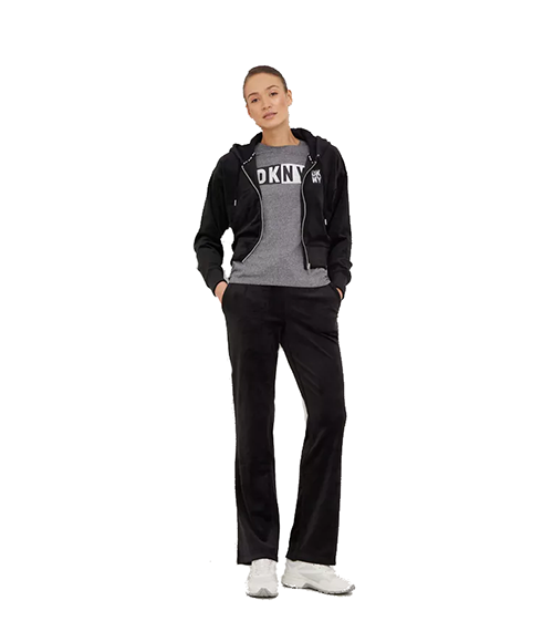 Strass Logo Black Velvet Active Pants