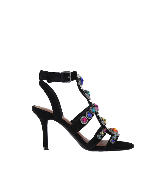 Octavia High Gladiator Black Suede Sandals