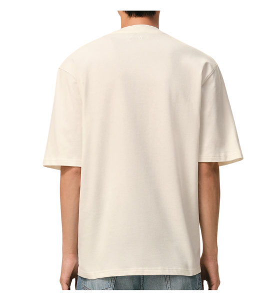 White Cream Big Ami De Coeur Heavy Jersey T-Shirt