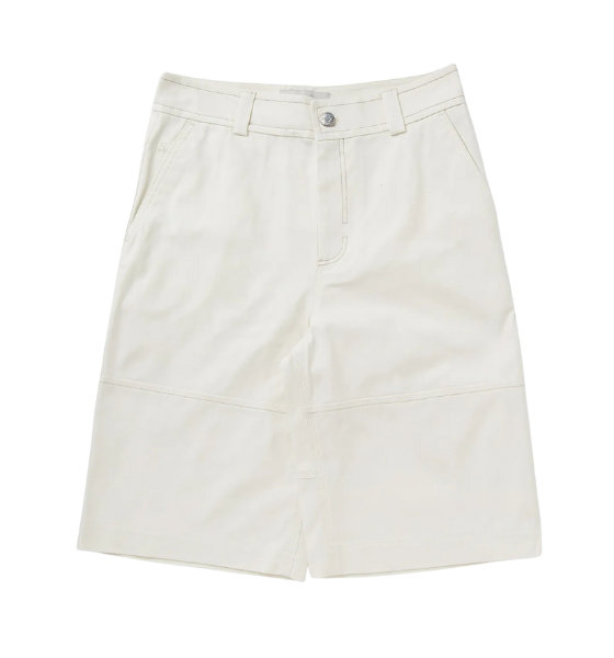 White Cream Worker Bermuda Shorts