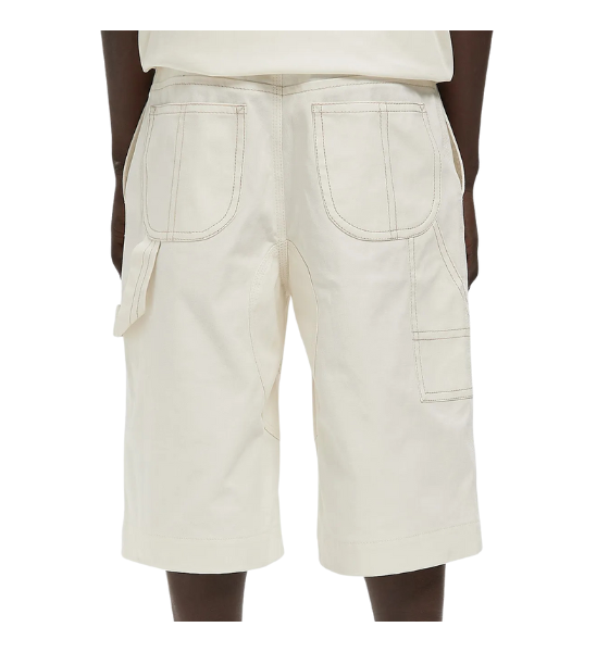 White Cream Worker Bermuda Shorts