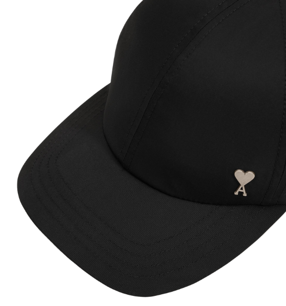 Black Technical Nylon Ami De Coeur Metal Cap