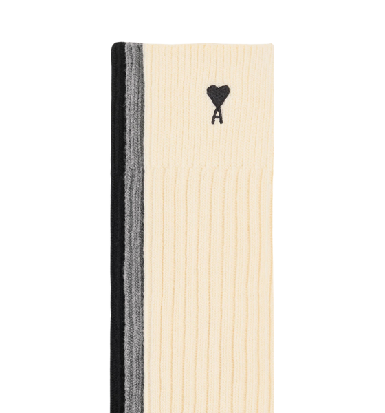 Off-White/Grey/Black 3-Pack Cotton Blend Ami De Coeur Socks