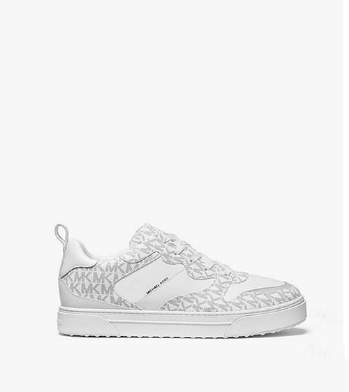 Optic White Black Logo Print Baxter Lace Up