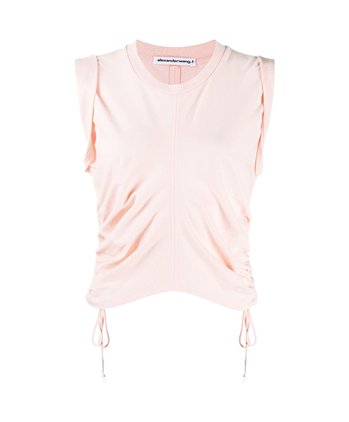 ALEXANDER WANG WASH AND GO H. TWIST JSY CROP TOP X/SIDE TIES