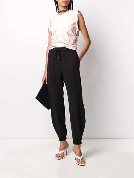 ALEXANDER WANG WASH AND GO H. TWIST JSY CROP TOP X/SIDE TIES