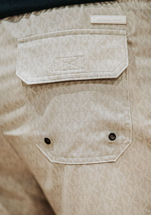Light Grey Logo Print Swimwear