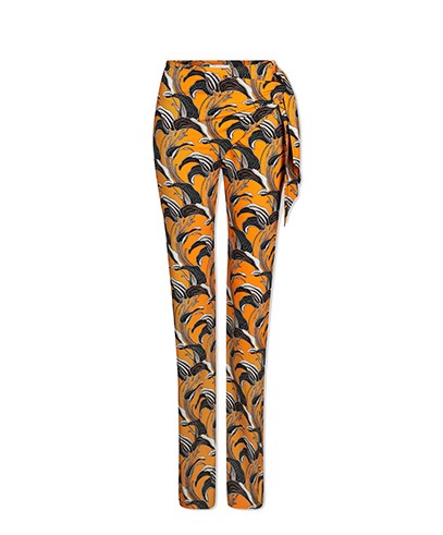 Pastel Orange Lily Flower Fitted Pantalons