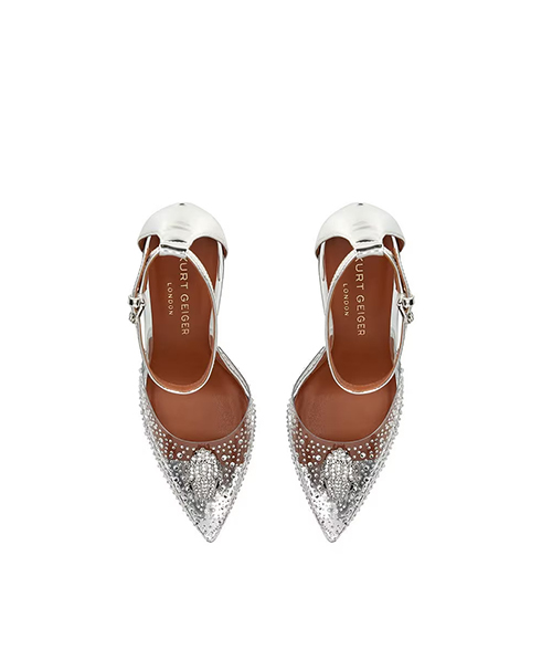 Crystal Vinyl Silver Occasion Sandal