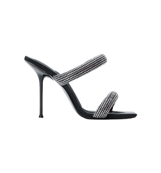 Black Crystal Julie Tubular Sandal