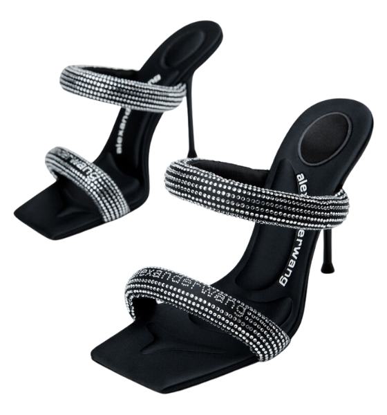 Black Crystal Julie Tubular Sandal