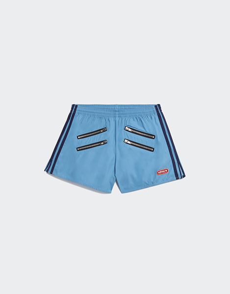 ADIDAS X LOTTA VOLKOVA LT BLUE ZIP SHORTS