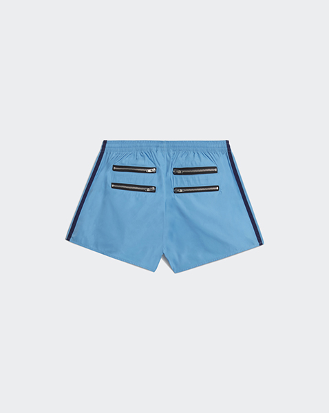 ADIDAS X LOTTA VOLKOVA LT BLUE ZIP SHORTS