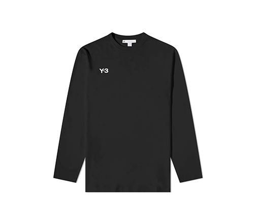 Black Y3 LS Tee