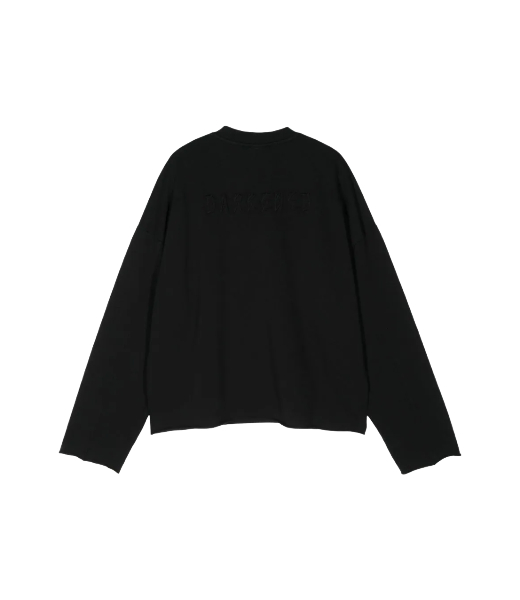 Crewneck Wide Raw Edge New Diagonal Black Stone+Darkened Blk Sweter