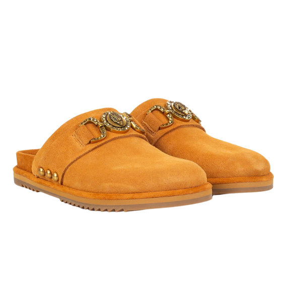 Tan Suede Mansion Flat Mule