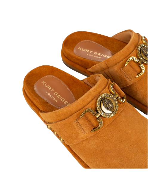 Tan Suede Mansion Flat Mule