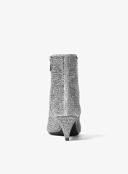 MICHAEL MICHAEL KORS BLK/SLIVER KITTEN BOOTIE GLITTER CHAIN
