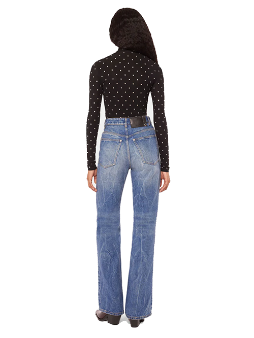 Embellished Jersey Turtleneck Top