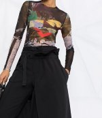 Black Belted Overlay-Skirt Trousers