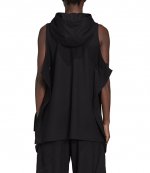 Black Stretch Hooded Vest