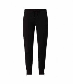 Zip Black Cotton Track Pant
