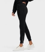 Zip Black Cotton Track Pant