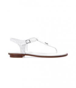 Mallory Thong White Logo Flat Sandal
