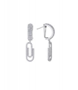 Paper Clip Crystal Earring