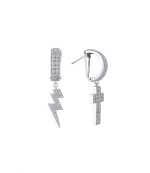 Cross+Thunder Crystal Earring