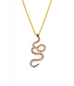 Pendant Red Black Snake Necklace