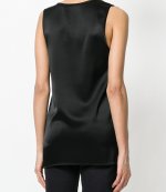 ALEXANDER WANG HEAVY DRAPE SATIN w/STRIPE COMBO SLVLESS TOP