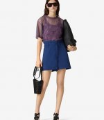 High Waist Elastic Navy Short