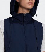Stretch Navy Hooded Vest